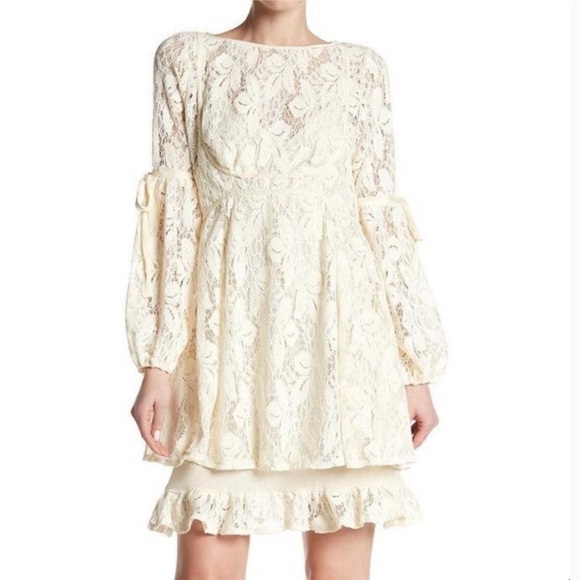 Free People Ruby Cream Lace Mini Dress - Picture 3 of 16